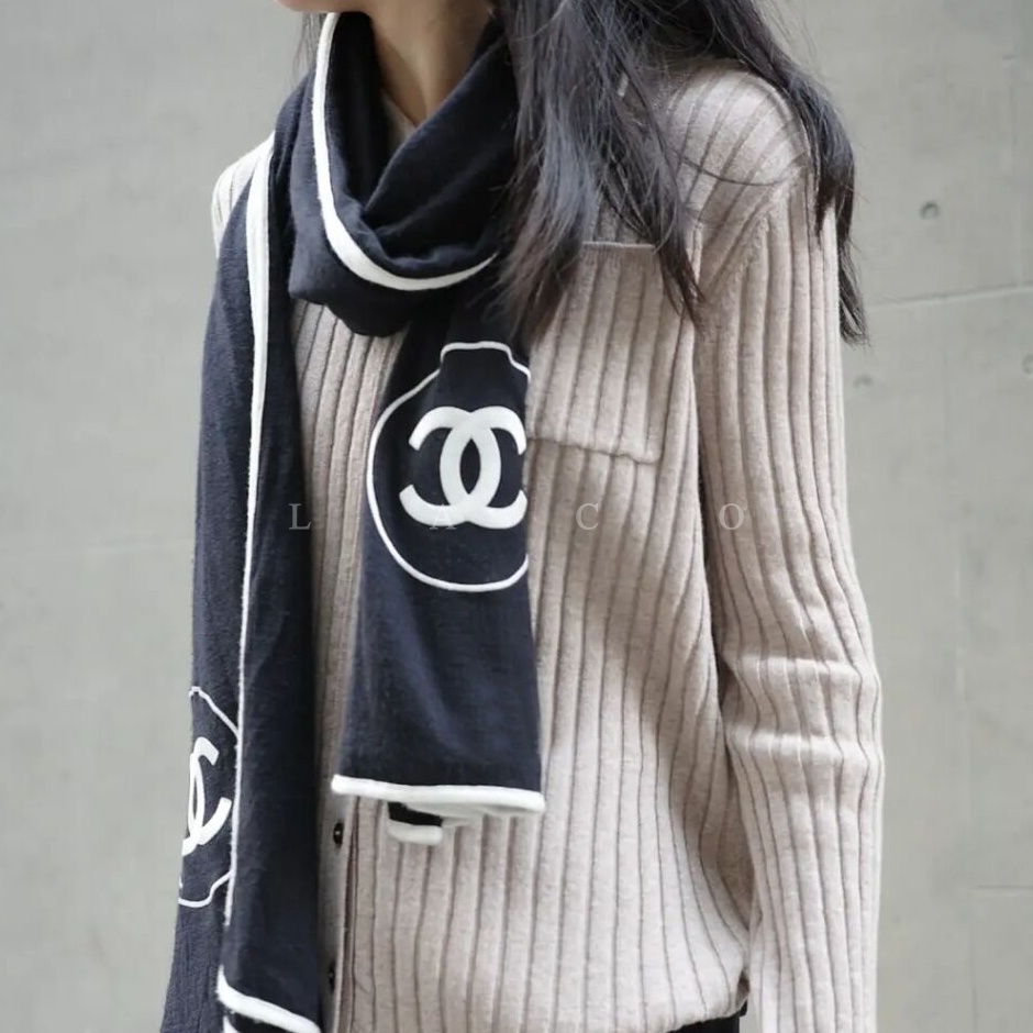 샤넬 캐시미어 실크 머플러 2컬러