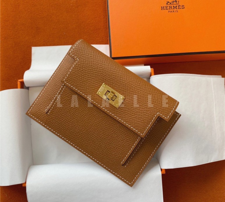 에르메스 켈리 카드지갑 골드