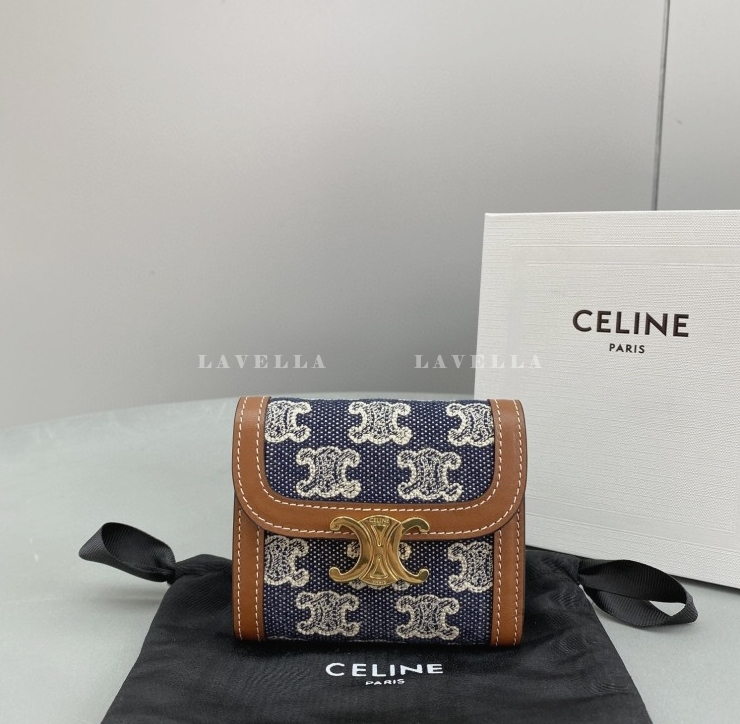 셀린느 트리오페 반지갑 데님