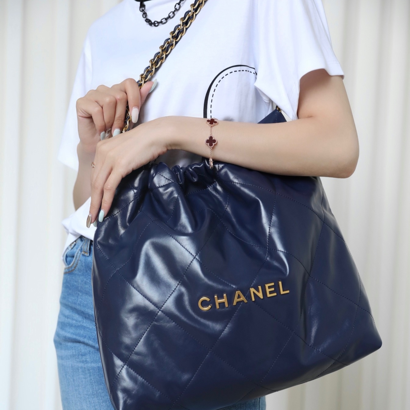 샤넬 22백 네이비 금장 스몰/미듐/라지 (팬더 공장)