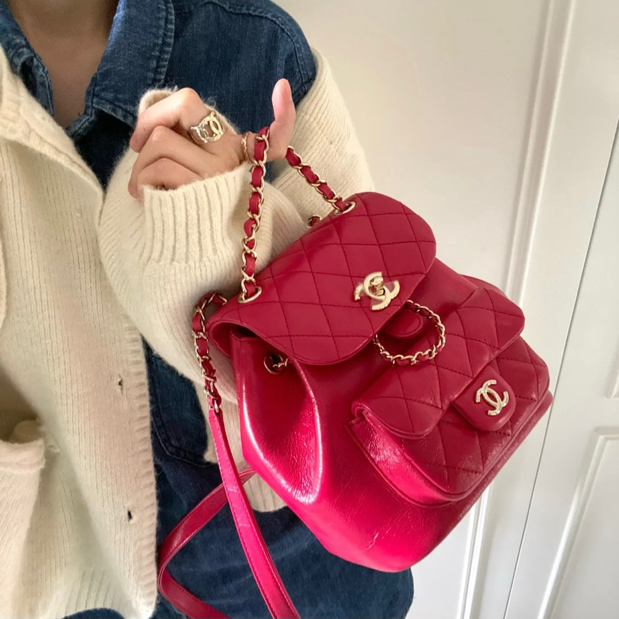 샤넬 듀마 백팩 원포켓 스몰, 미듐