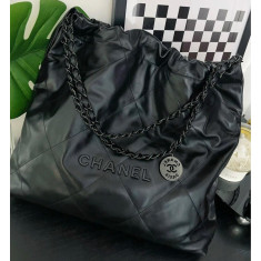 샤넬 22백 미듐 올블랙 42cm (팬더 공장)