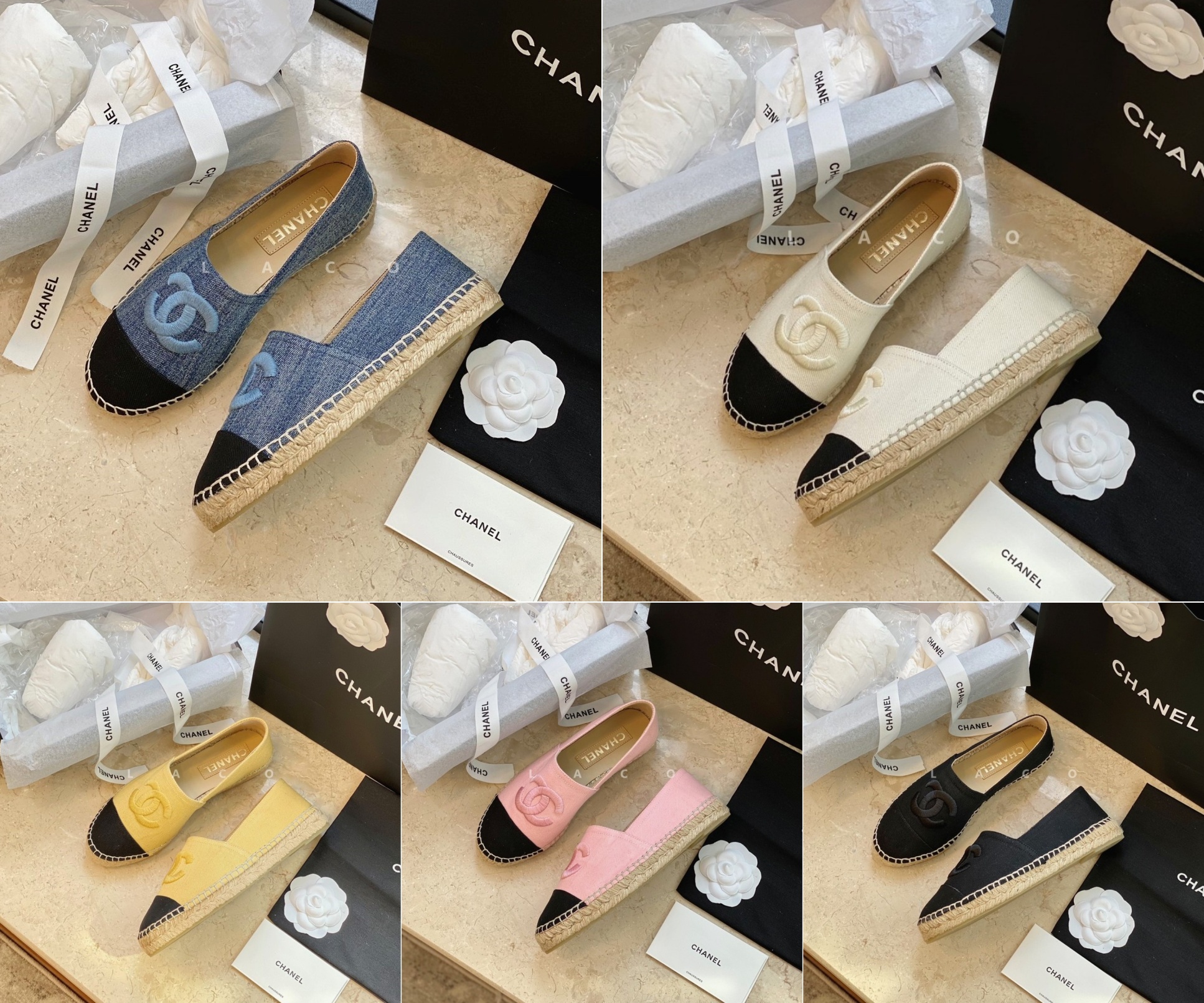 샤넬 트위드 에스파듀 슬립온 5컬러