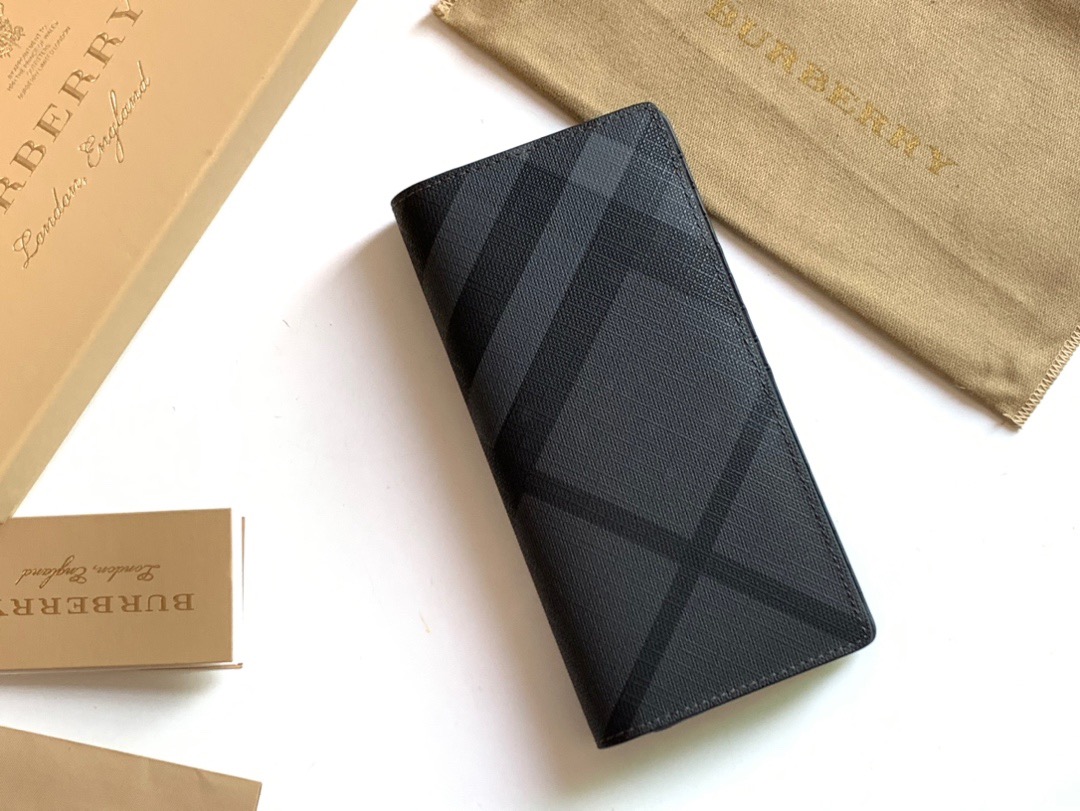 버버리 런던 체크 가죽 장지갑