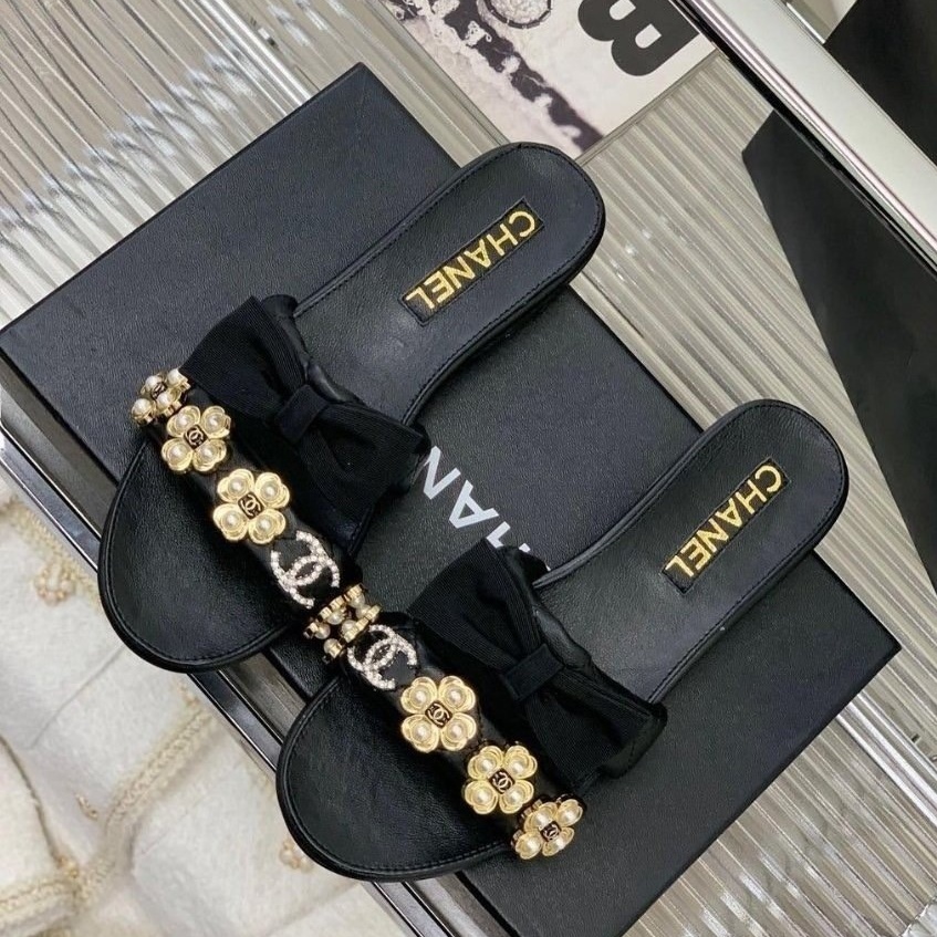 샤넬 리본 슬리퍼