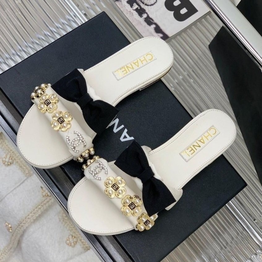 샤넬 리본 슬리퍼