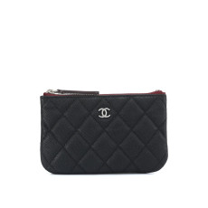 샤넬 캐비어 미니파우치 블랙 은장 (국내배송)
