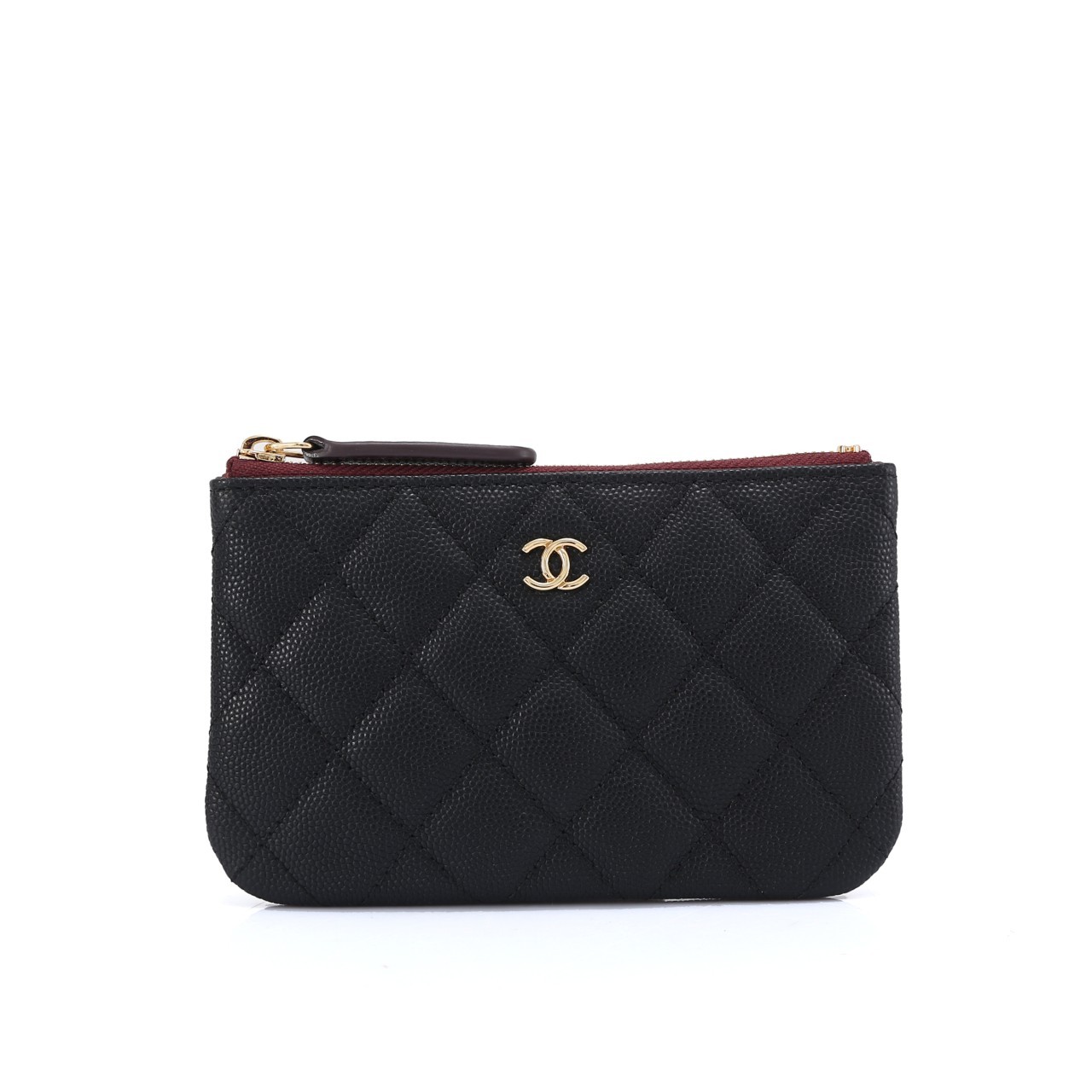 샤넬 캐비어 미니파우치 블랙 금장 