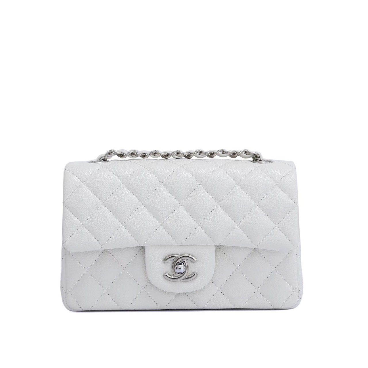 샤넬 클래식 뉴미니 화이트 은장 (국내배송)