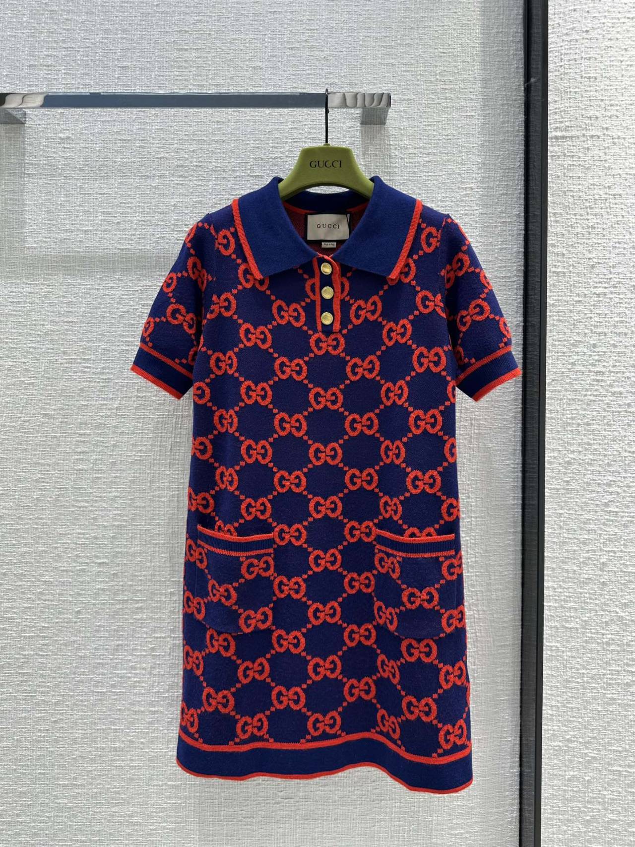 구찌 GG 점보 카라 원피스