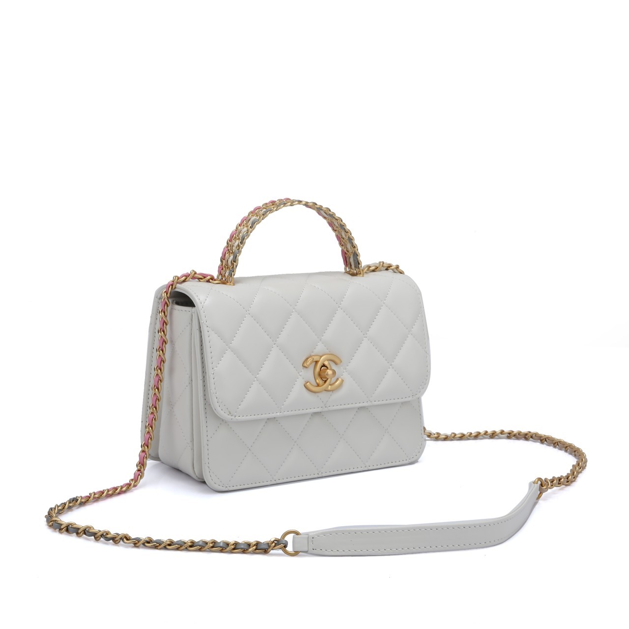 샤넬 핸들장식 플랩백 화이트 카프스킨 (국내배송)