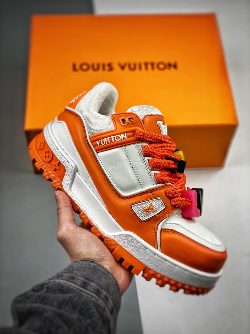 S2 루이비통 LV 트레이너 맥시 스니커즈 오렌지 1AB8T5