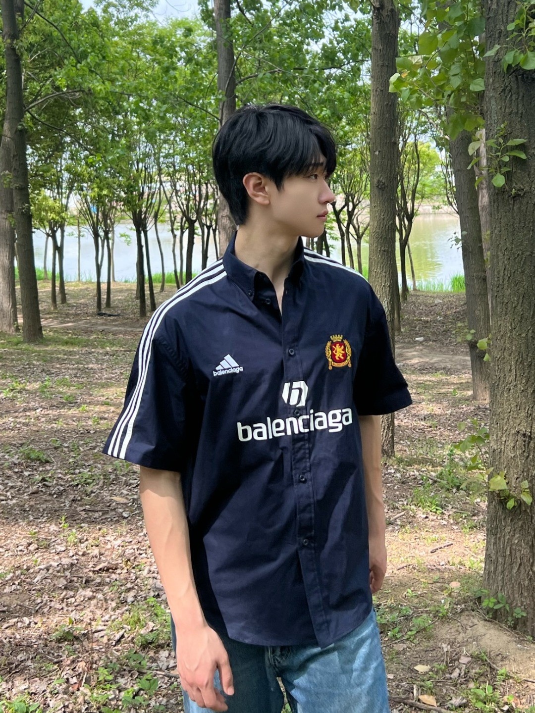 발렌시아가 블랙 빈티지 저지 헤비메탈 반팔티셔츠