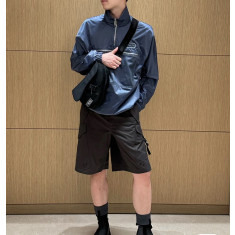 디올 코튼 블렌드 캔버스 카고 버뮤다 쇼츠 반바지