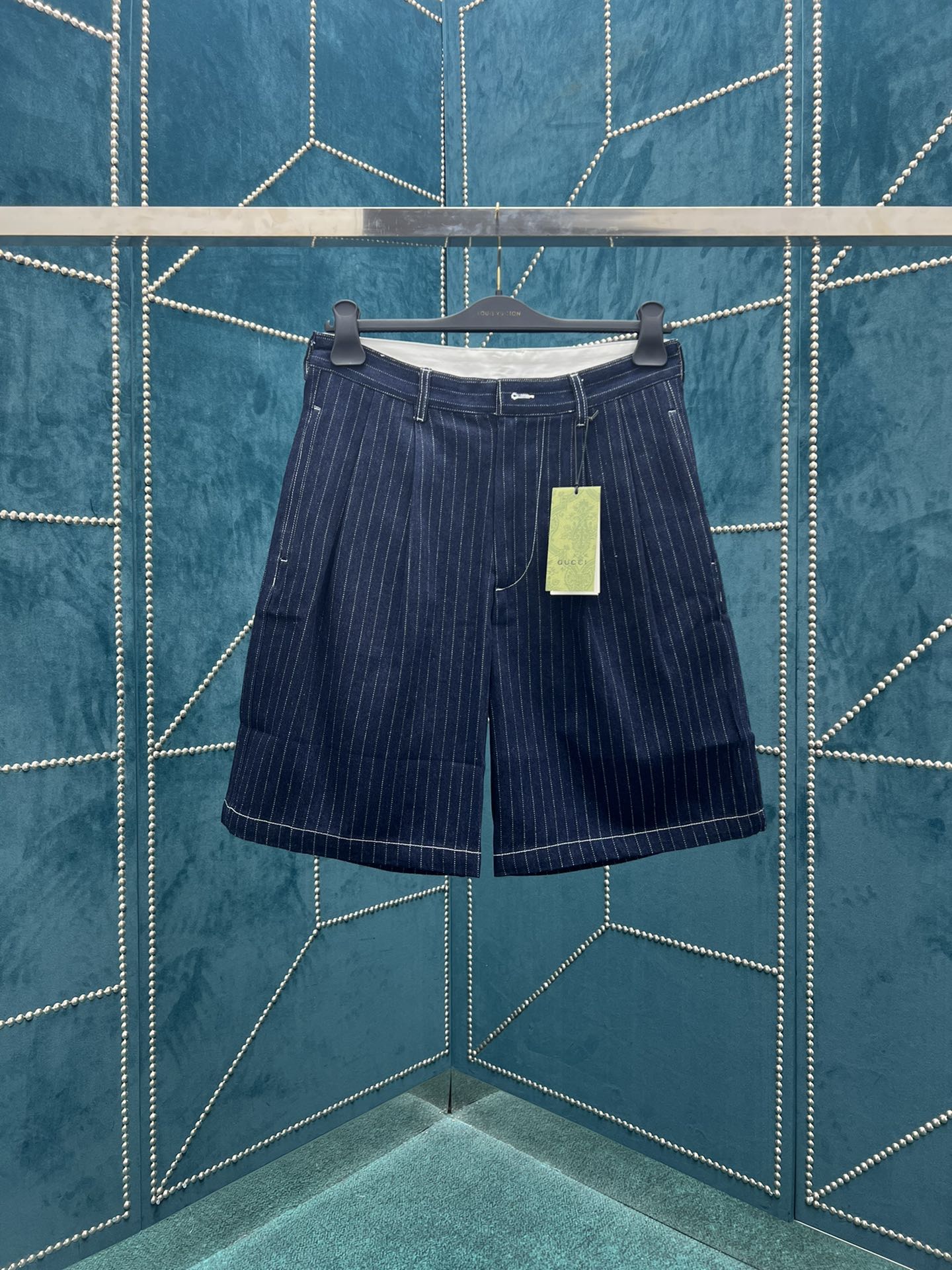 구찌 데님 스트라이프 라인 쇼츠 반바지