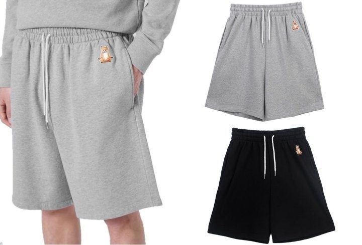 메종키츠네 폭스 밴딩 팬츠 블랙/그레이 (국내배송)