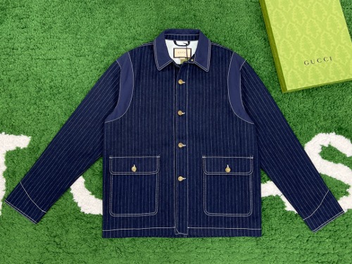 구찌 핀스트라이프 데님 자켓