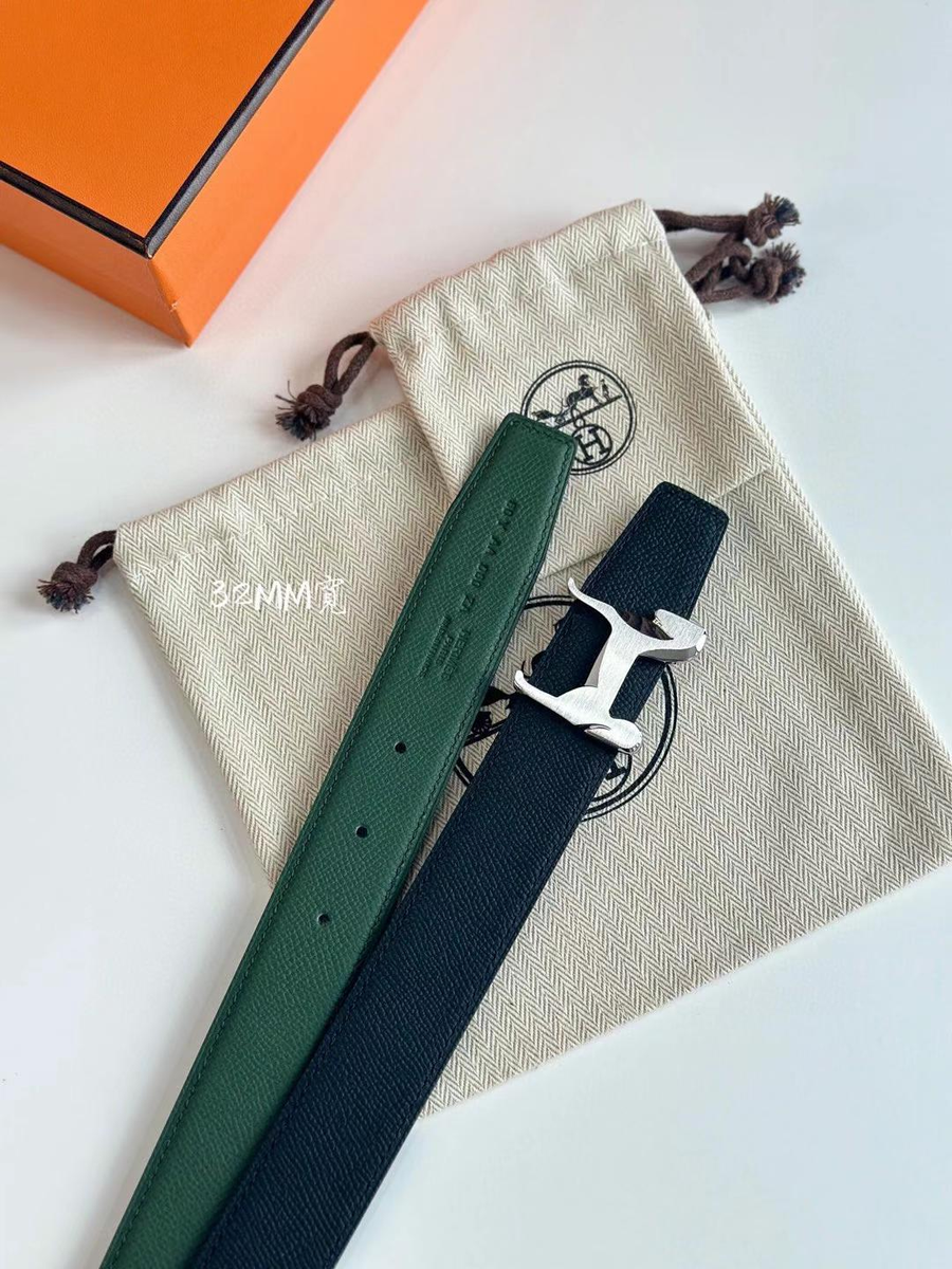 에르메스 2023 PUNACHE BELT BUCKLE & REVERSIBLE LEATHER STRAP 32MM 양면 벨트