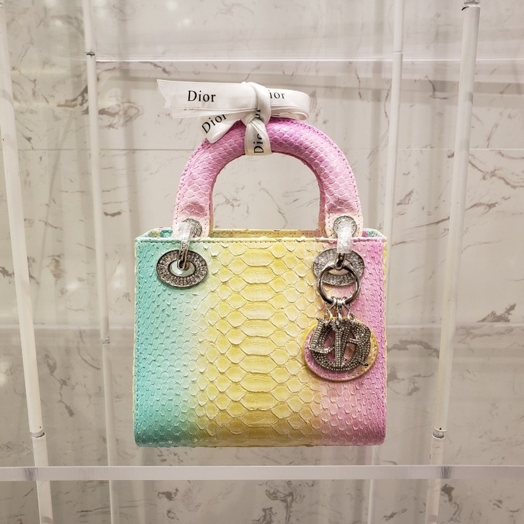 디올 파이톤 레이디백 미니 17cm