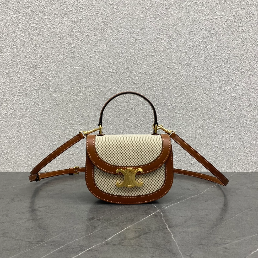 셀린느 미니 베사체 클레아 트리오페 탑 핸들백 101063