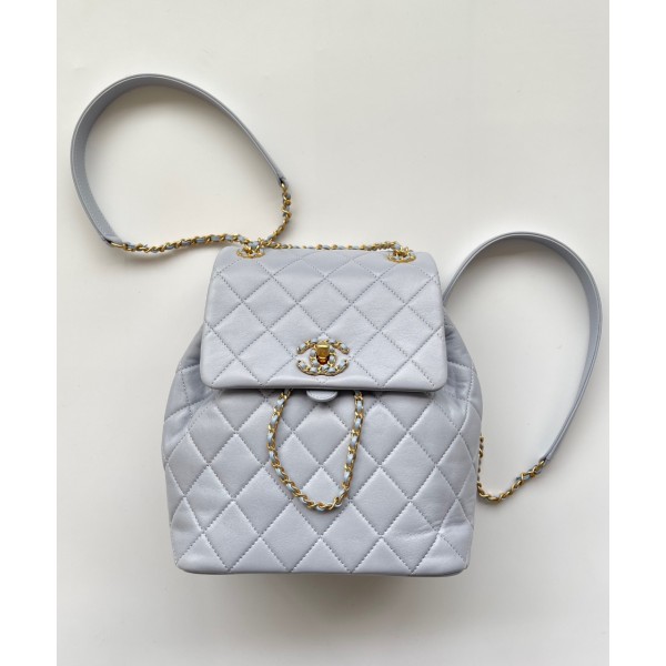 [지존샵] 샤넬 CHANEL 24SS 19백팩 나인틴 백팩 CC로고 퀼팅 체인백팩 그레이블루 