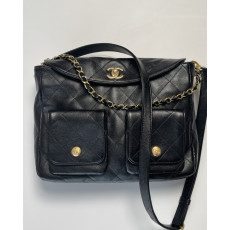 [지존샵] 샤넬 24SS 호보백 투포켓 빅 숄더백 시즌백 라지 블랙 카멜 AS4668 