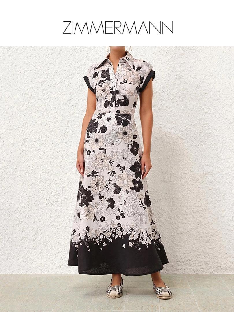 짐머만 플로럴 팝 셔츠 & 팝바이어스 미디 스커트