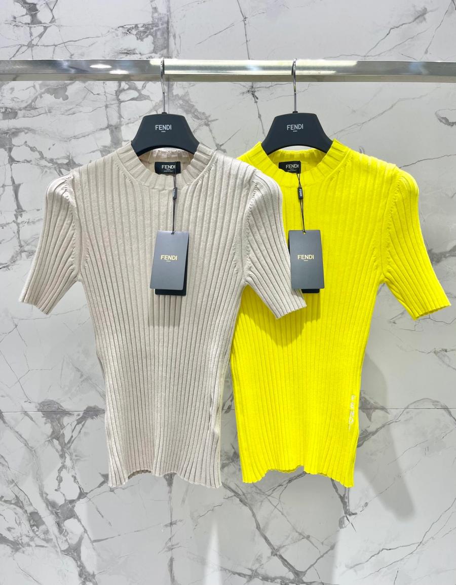 펜디 자수 레터 라운드넥 반팔