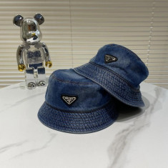 프라다 데님 버킷 햇 모자