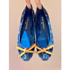 루이비통 LV 리믹스 니나 플랫 발레리나 데님 모노그램