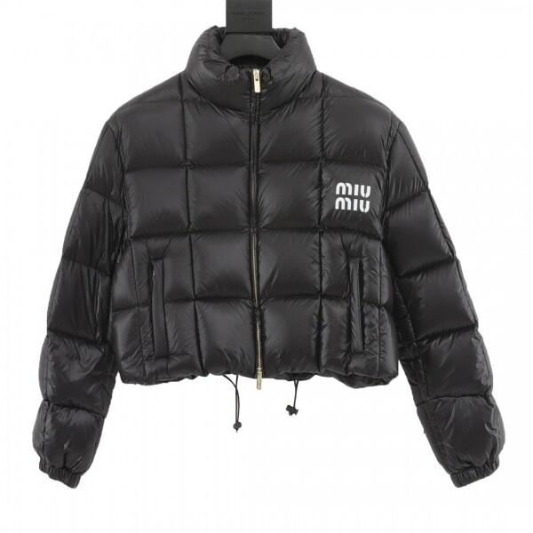 미우미우 여성 로고 크롭 패딩 2컬러