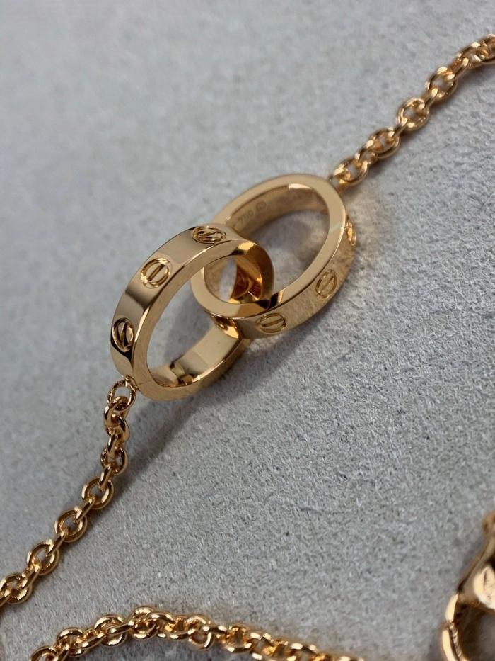 까르띠에 더블 러브링 팔찌 로즈골드