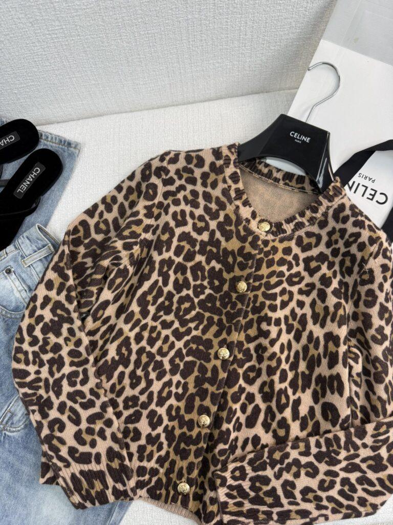 셀린느 레오파드 캐시미어 가디건