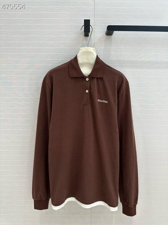 미우미우 미니로고 카라 티셔츠