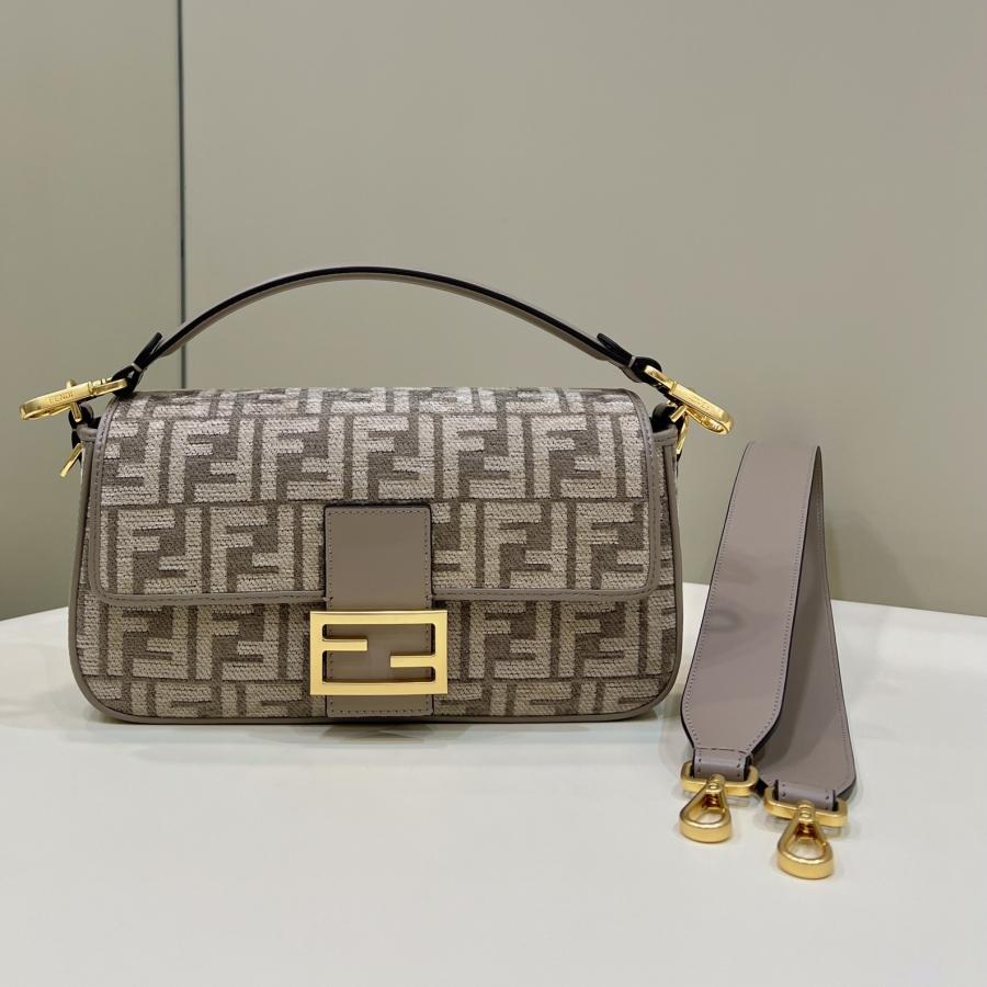 펜디 FF 타페스트리 패브릭 바게트백