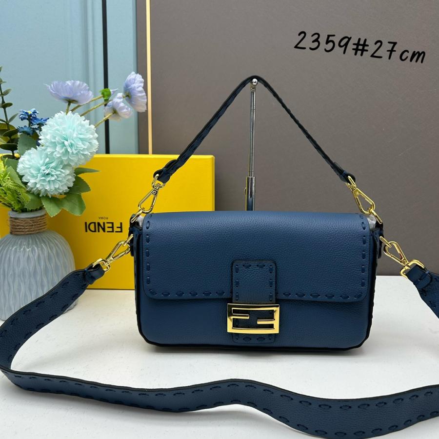 펜디 오버 탑스티치 셀러리아 바게트백