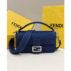 펜디 데님 바게트 숄더백