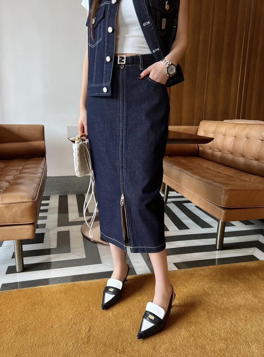 펜디 데님 스커트