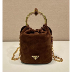프라다 1BC227 스웨이드 미니 버킷백
