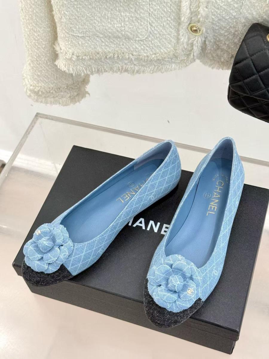 샤넬 데님 플랫슈즈