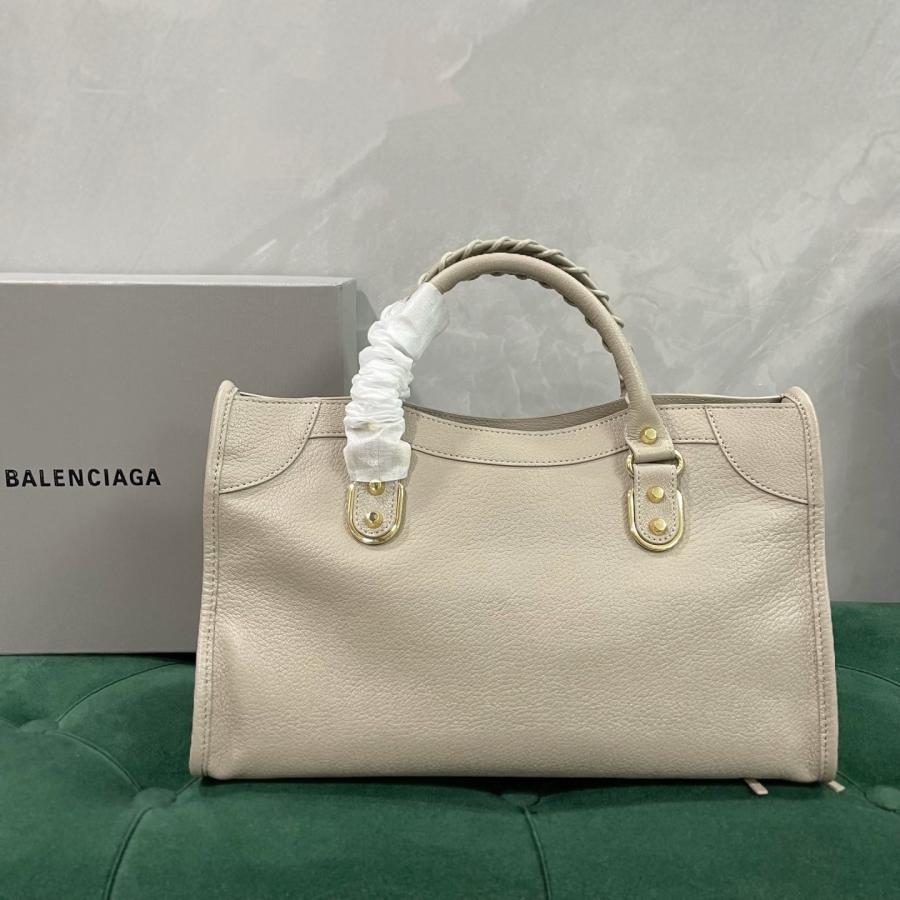 발렌시아가 르시티 라지 아이보리 샤이니 골드