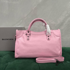 발렌시아가 르시티 라지 라이트 핑크 브라스