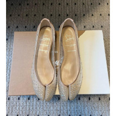 크리스찬 루부탱 x 메종마르지엘라 타비 크리스탈 발레리나 플랫 슈즈