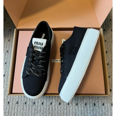 미우미우 데님 스니커즈 4.5cm 굽높이