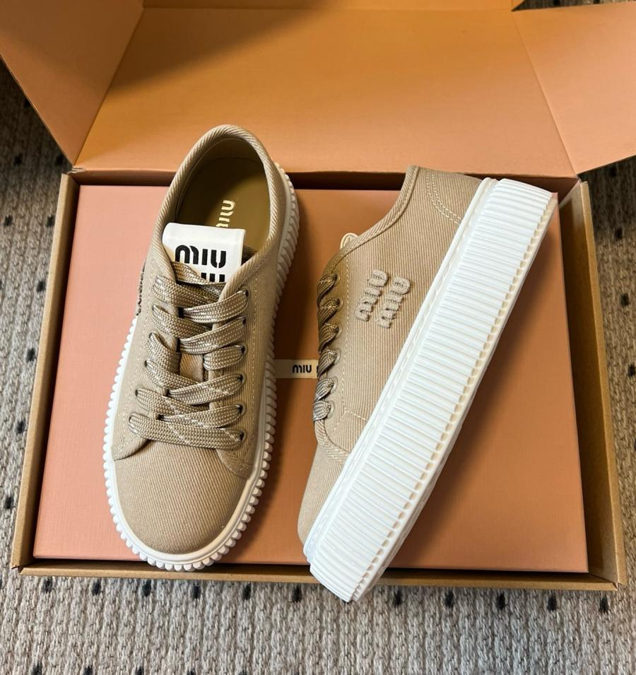 미우미우 데님 스니커즈 4.5cm 굽높이