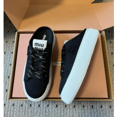 미우미우 데님 스니커즈 뮬 4.5cm 굽높이