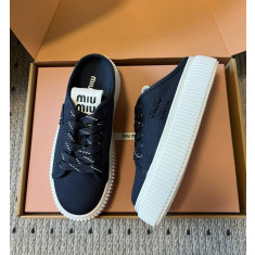 미우미우 데님 스니커즈 뮬 4.5cm 굽높이