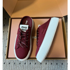 미우미우 데님 스니커즈 뮬 4.5cm 굽높이