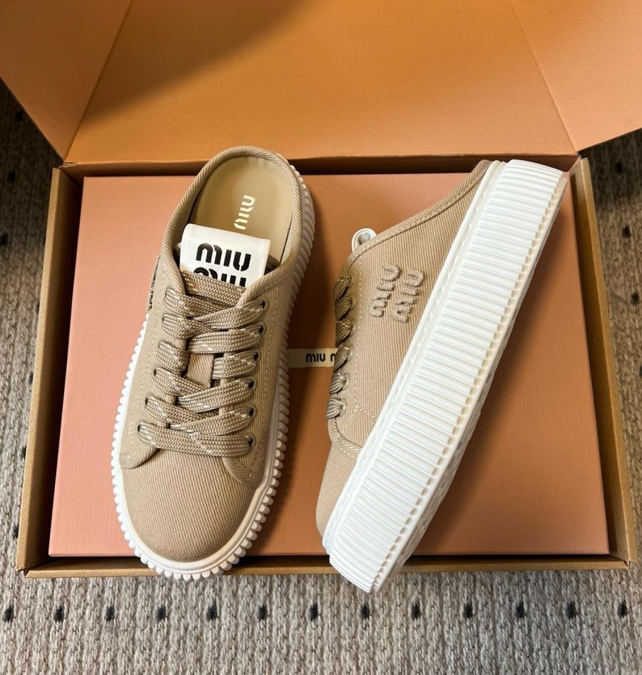미우미우 데님 스니커즈 뮬 4.5cm 굽높이