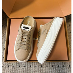 미우미우 데님 스니커즈 뮬 4.5cm 굽높이